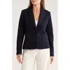 Amanda & Chelsea Notch Lapel Bouclé Blazer In Blue