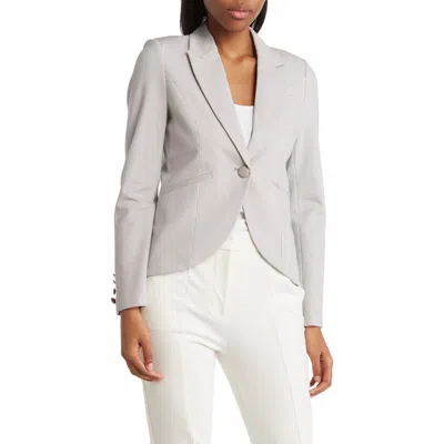 Amanda & Chelsea Pinstripe Cut Away Jacket In White