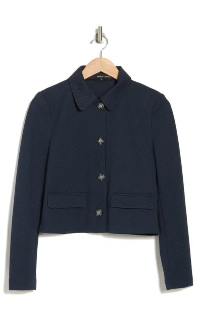 Amanda & Chelsea Piqué Short Jacket In Navy