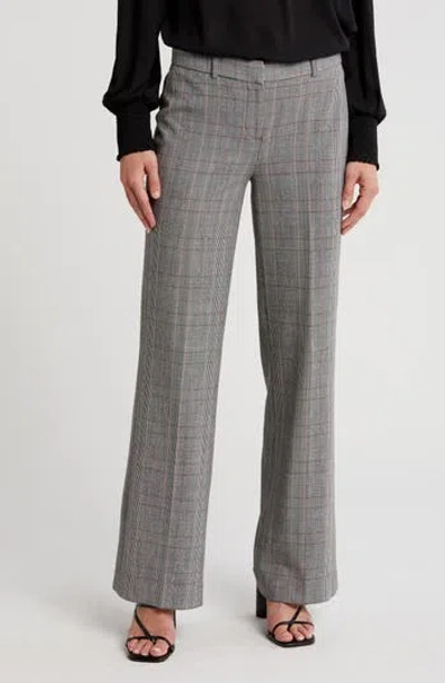 Amanda & Chelsea Plaid Wide Leg Pants In Gray