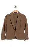 Amanda & Chelsea Scrunch Sleeve Blazer In Brown