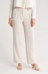 Amanda & Chelsea Soft Pleat Texture Trousers In Taupe