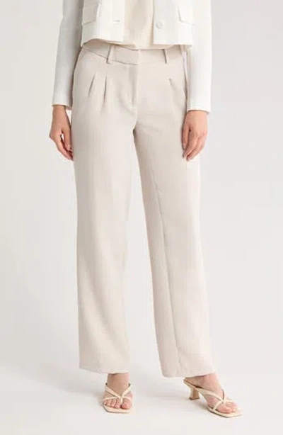Amanda & Chelsea Soft Pleat Texture Trousers In Taupe