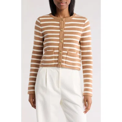 Amanda & Chelsea Stripe Crop Jacket In Multi