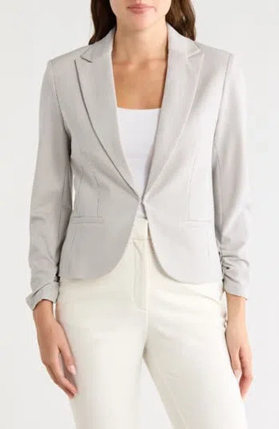 Amanda & Chelsea Stripe Scrunch Sleeve Jacket In Neutral
