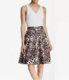 Amanda + Chelsea Animal Print Full A-line Skirt In Ivory/brown In Multi