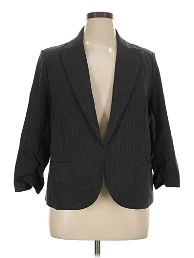 Pre-owned Amanda + Chelsea Blazer Jacket In Gray