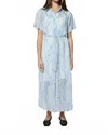 Amanda Maria Chiffon Beach Print Shirt Dress In Blue Print In Blue