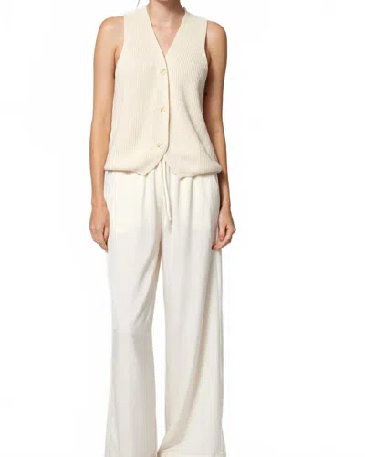 Amanda Maria Women's Butter Satin Everyday Pant In Ivory In White
