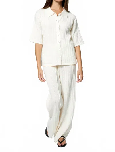 Amanda Maria Women's Knit Set Pant In Ivory In White