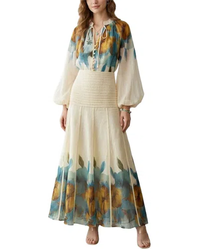 Amanda Royal 2pc Blouse & Skirt Set In Multi