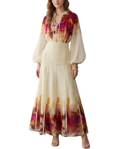 Amanda Royal 2pc Blouse & Skirt Set In Multi