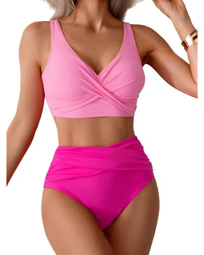 Amanda Royal 2pc Bra & Swim Bottom Set In Pink
