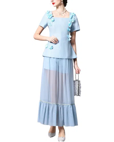 Amanda Royal 2pc Top & Skirt Set In Blue
