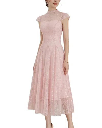 Amanda Royal Embellished Midi Dress In Pink
