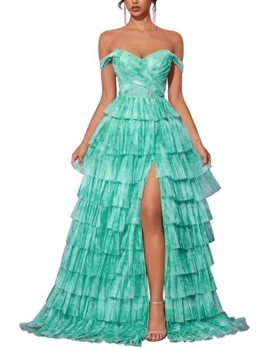 Amanda Royal Maxi Dress In Green
