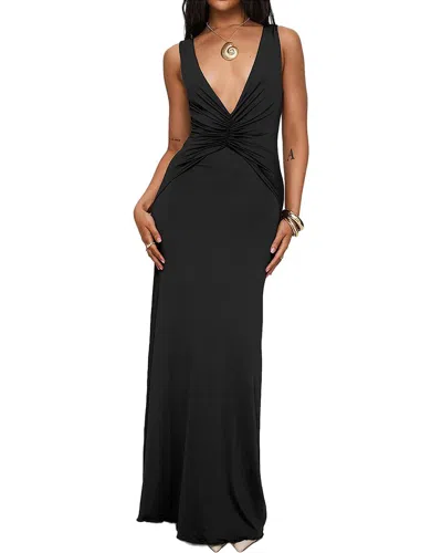 Amanda Royal Maxi Dress In Black