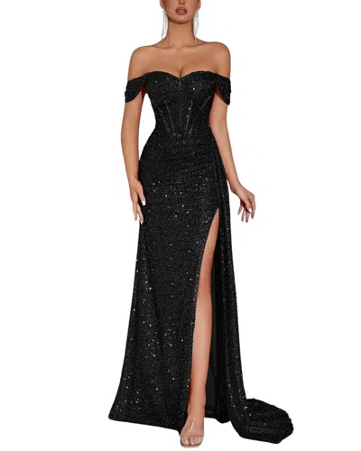 Amanda Royal Maxi Dress In Black