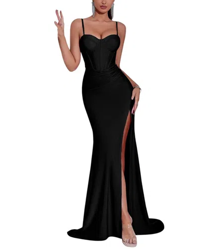 Amanda Royal Maxi Dress In Black