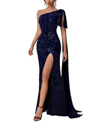 Amanda Royal Maxi Dress In Blue