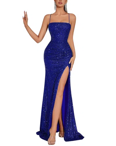 Amanda Royal Maxi Dress In Blue