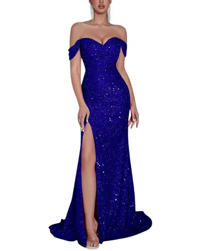 Amanda Royal Maxi Dress In Blue