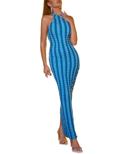 Amanda Royal Maxi Dress In Blue
