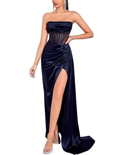 Amanda Royal Maxi Dress In Blue