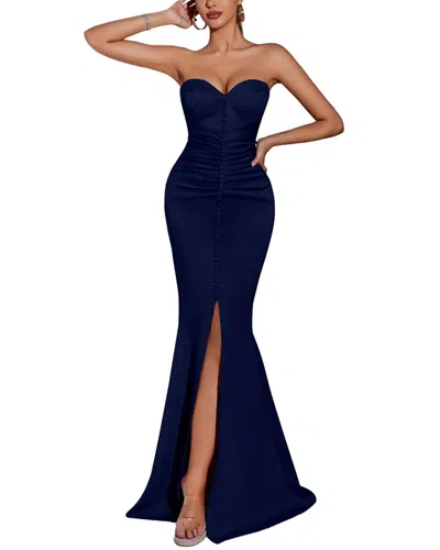 Amanda Royal Maxi Dress In Blue