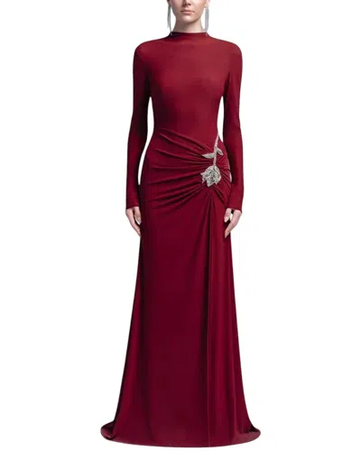 Amanda Royal Maxi Dress In Burgundy