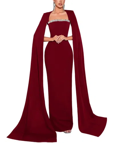 Amanda Royal Maxi Dress In Burgundy