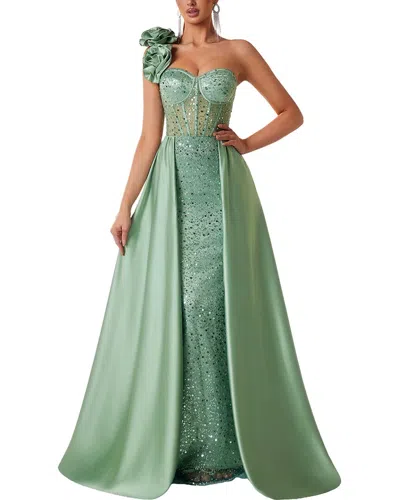 Amanda Royal Maxi Dress In Green