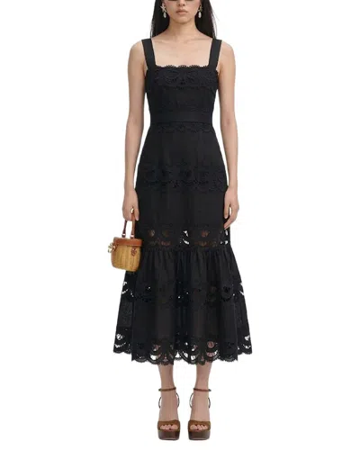 Amanda Royal Midi Dress In Black