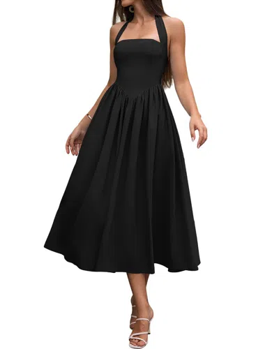 Amanda Royal Midi Dress In Black