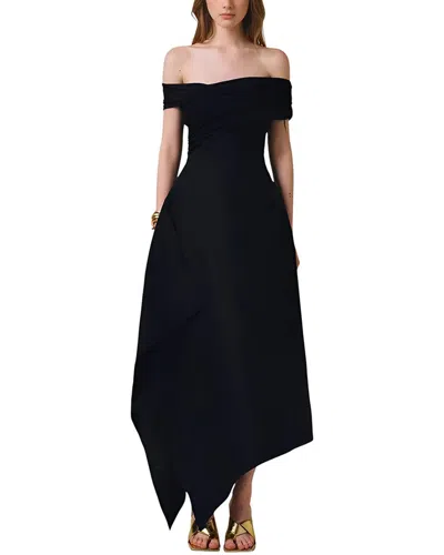 Amanda Royal Midi Dress In Black