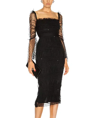 Amanda Royal Midi Dress In Black