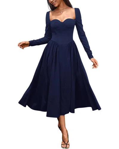 Amanda Royal Midi Dress In Blue