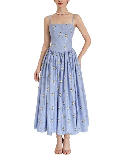 Amanda Royal Midi Dress In Blue