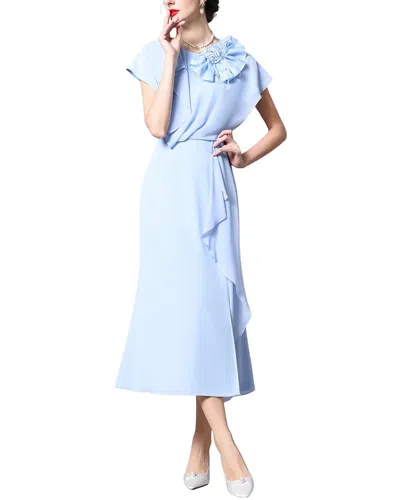Amanda Royal Midi Dress In Blue