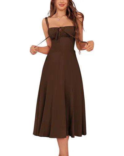 Amanda Royal Midi Dress In Brown