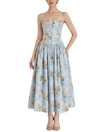 Amanda Royal Midi Dress In Multi