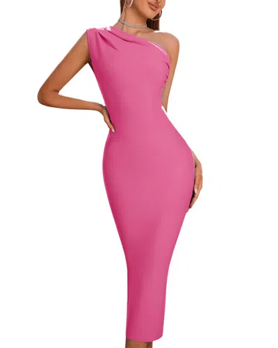 Amanda Royal Midi Dress In Pink
