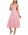 Amanda Royal Midi Dress In Pink