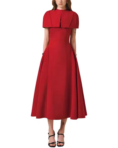 Amanda Royal Midi Dress In Red