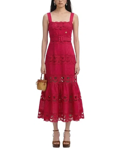 Amanda Royal Midi Dress In Red