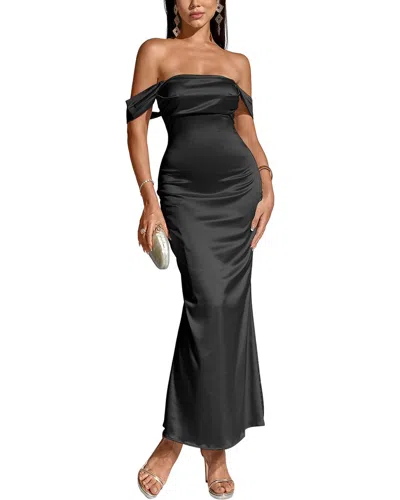 Amanda Royal Off-the-shoulder Maxi Dress In Black