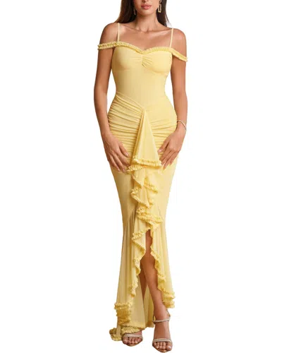 Amanda Royal Off-the-shoulder Maxi Dress In Yellow
