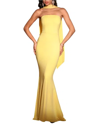 Amanda Royal Silk Maxi Dress In Yellow