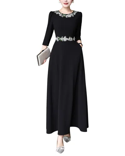 Amanda Royal Solid Maxi Dress In Black