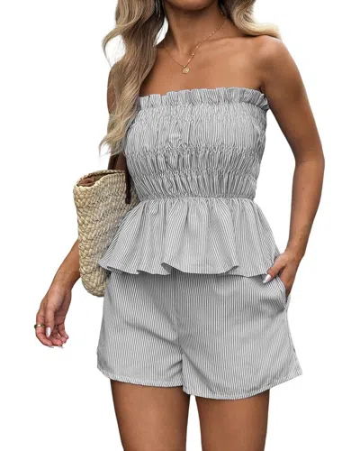 Amanda Royal Top & Short Set In Gray